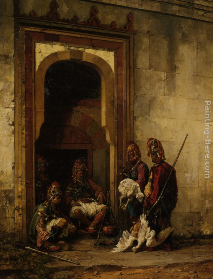 Bazouks in a Doorway painting - Stanislaus von Chlebowski Bazouks in a Doorway art painting